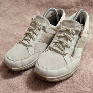 Ryka Carefree Zip Slip On Sneaker, Size 10W "White Alyssum"